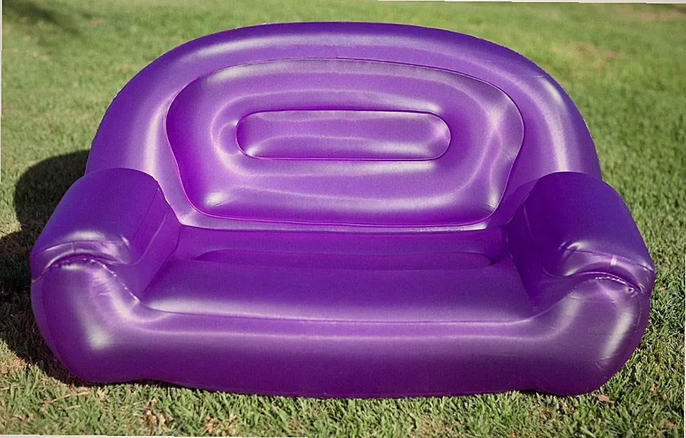 Inflatable Sofa Furniture Air Mattress Couch Purple 54" x 28" x 28" Kids & Pets