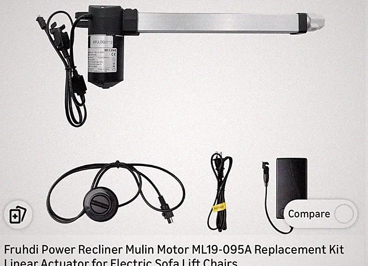 Mulin ML19-095A Recliner Linear Actuator Motor Kit for Electric Sofa Lift Chairs