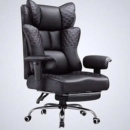 Office Chair 400LBS Wide Ergonomic Gaming Chair Pu-coal Black Big and Tall