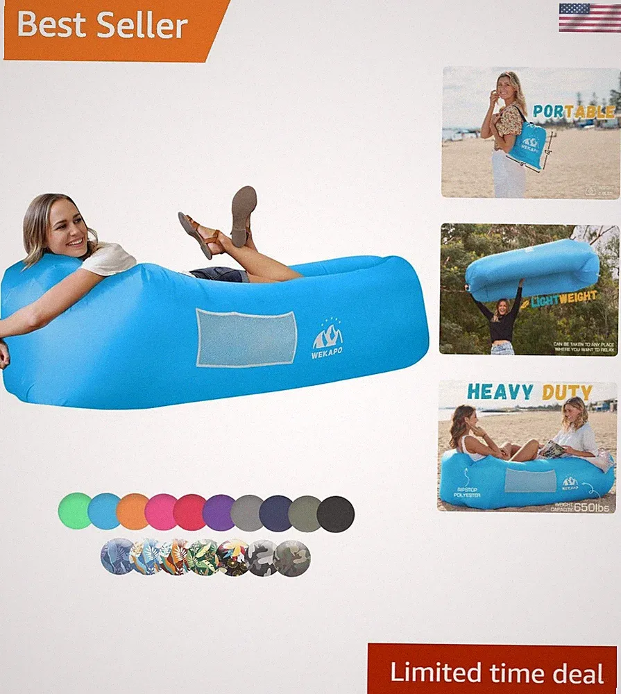 Waterproof Inflatable Lounger - Anti-Deflation Air Couch for Adventures