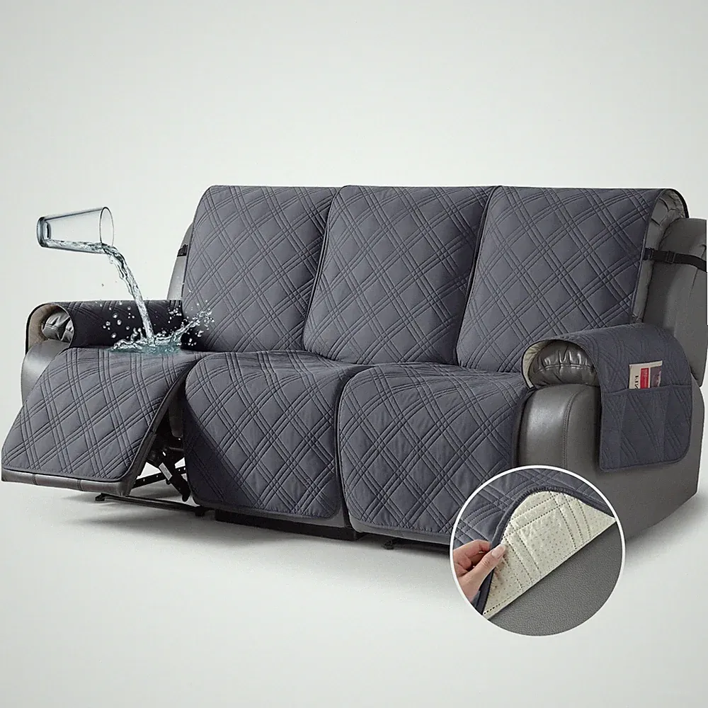 Waterproof Recliner Sofa Cover Couch Cover for Reclining Couch 3 Seat Non-Sli...