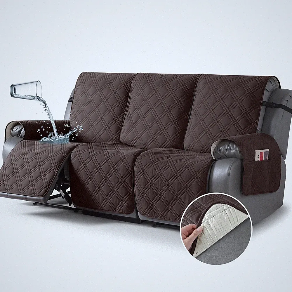 Waterproof Recliner Sofa Cover Non-Slip 3-Piece Slipcover for Pets & Kids
